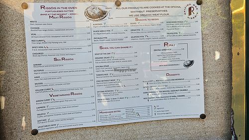 English menu at Oficina dos Rissóis in Porto