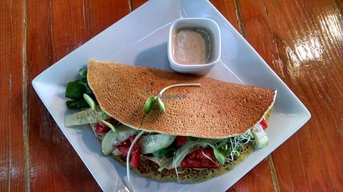 Hummus Socca Foldover--Chickpea Flour Deliciousness! at Kind Cuisine in Boise