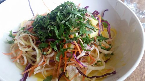 rice noodles with fresh sauce and mango sauce at Osma Kolonia in Warsaw