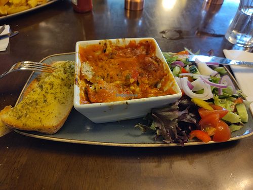 The vegan vegetable lasagna at The Plough Inn in Somerset
