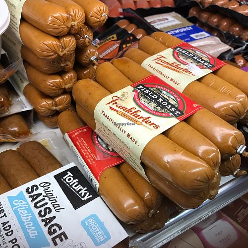 Veggie dogs and veg sausages  at Mercado Santa Carmela in Cabo San Lucas