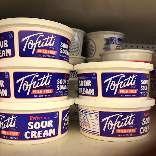 Vegan sour cream yum! at Mercado Santa Carmela in Cabo San Lucas