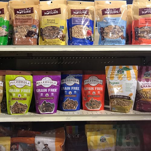 Amazing granola selection  at Mercado Santa Carmela in Cabo San Lucas