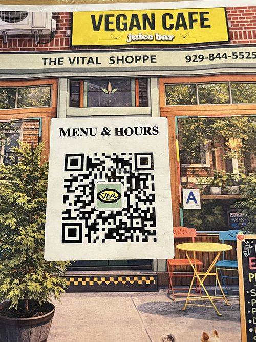 QR code for menu   at The Vital Shoppe, Vegan Cafe in Brooklyn