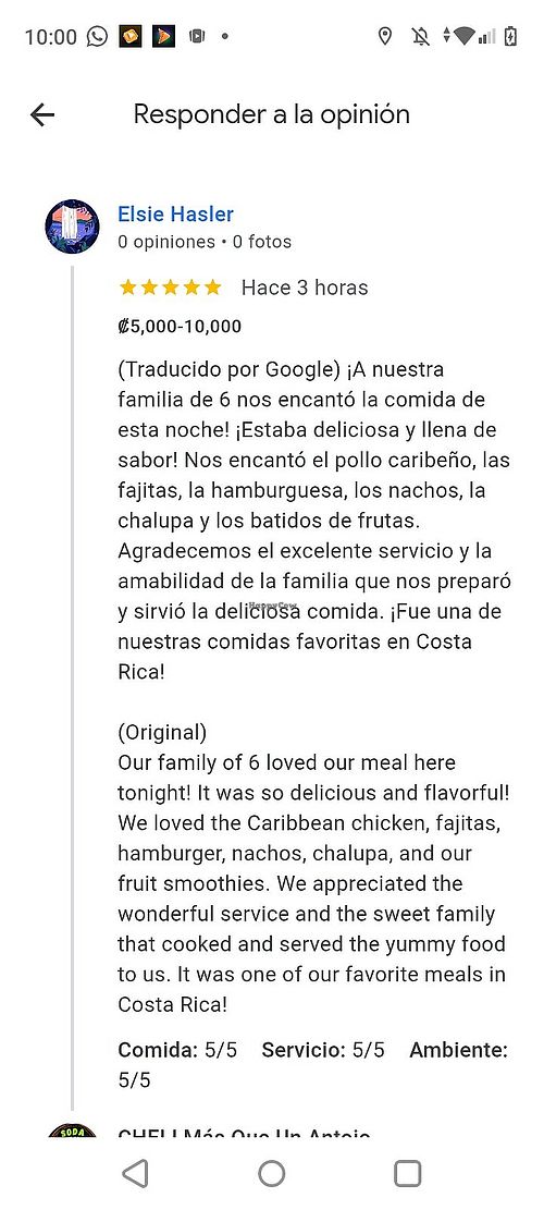 Algunas experiencias de nuestros clientes at CHELI Más Que Un Antojo in Talamanca