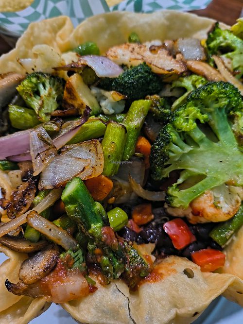 Vegan taco salad at Riviera Maya Mexican Restaurant in Mercer Island
