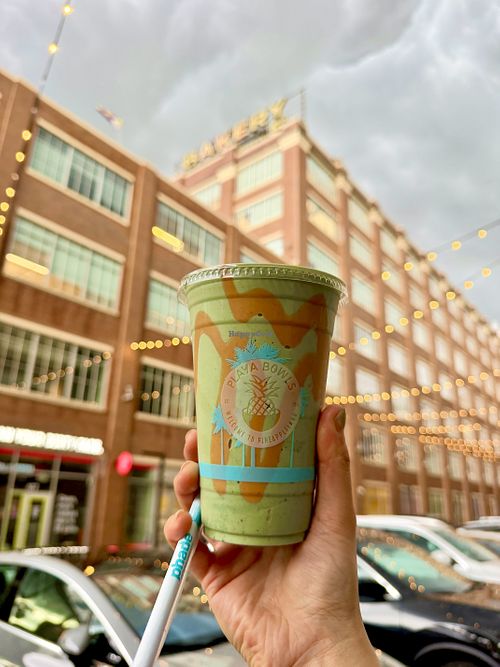 booster smoothie with vegan proteinn  at Playa Bowls in Pittsburgh