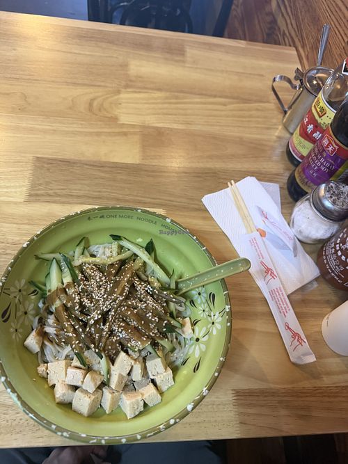 Sesame cool noodles. Asked to add tofu  at One More Noodle House in South Salt Lake