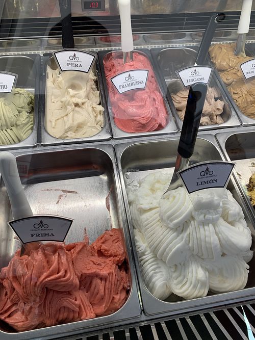 Hier die fünf veganen Eissorten   at QVO Helado Artesano in Altea