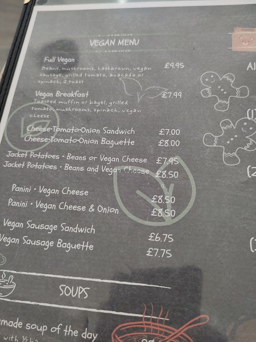Vegan section on a normal 'caff' menu. Very rare in these parts. at Poppins in Shanklin