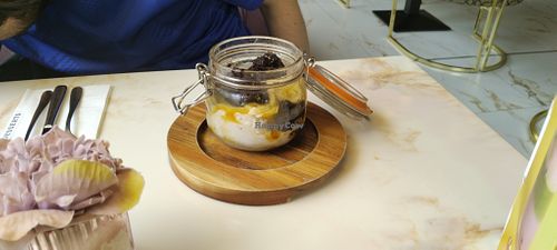 Brownie, banana, vanilla ice cream at Heavenly Desserts Hull  in Hull