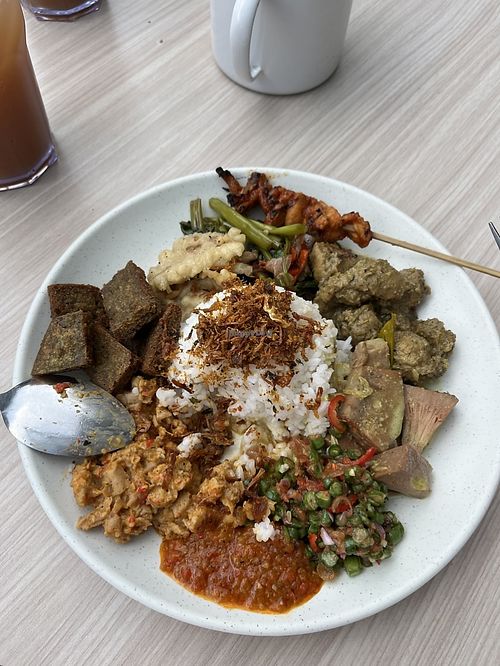 Nasi Campur. Ask them to mix their favourite.    at Warung Suka Suka | Plant-Based Nasi Campur – Kuta Mandalika  in Kuta