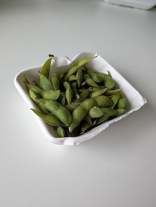 Salted edamame beans at Racky Sushi & Ramen in Sheffield