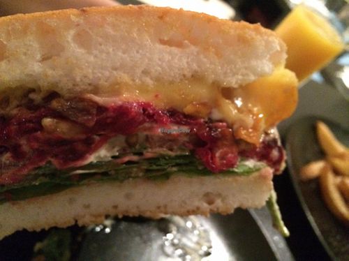 soy burger with cheese at vb veganburgers in Gdansk