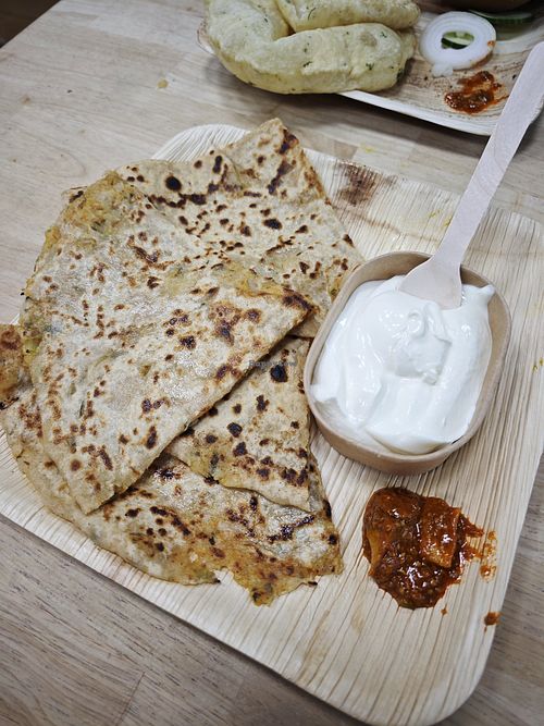 Parotha (not vegan) at Anhad Foods in Sint-truiden