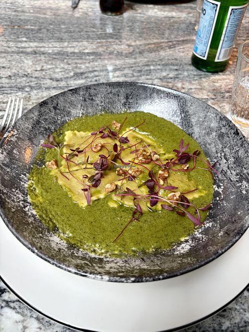Artichoke and truffle ravioli   at The Anchor Line in Glasgow