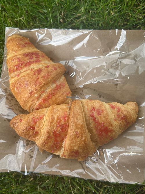 Vegan raspberry croissant  at Peveril Stores & Bakery  in Hope Valley