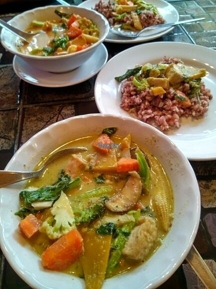 curries with black rice at May Kaidee Chiang Mai in Chiang Mai