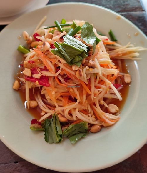 Somtam (Spicy Thai Papaya Salad)  #Veganuary at May Kaidee Chiang Mai in Chiang Mai