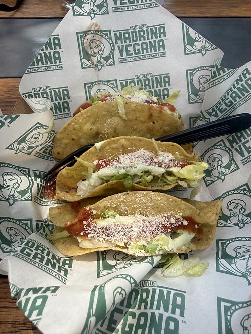 Crispy tacos  at Madrina Vegana Taqueria in Kansas City