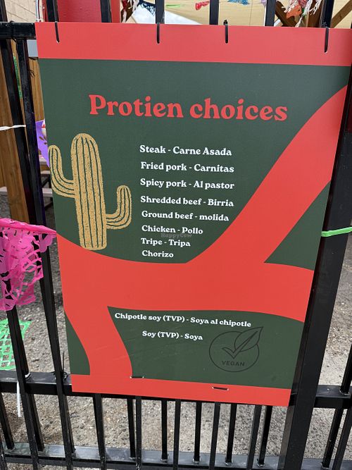 TVP (Chipotle and regular) as protein options    at El Oeste in West Yellowstone