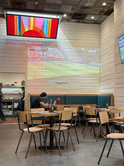 Large projection wall in the back that features events like the World Cup.  at Hi-Lo Taco Co. in Philadelphia