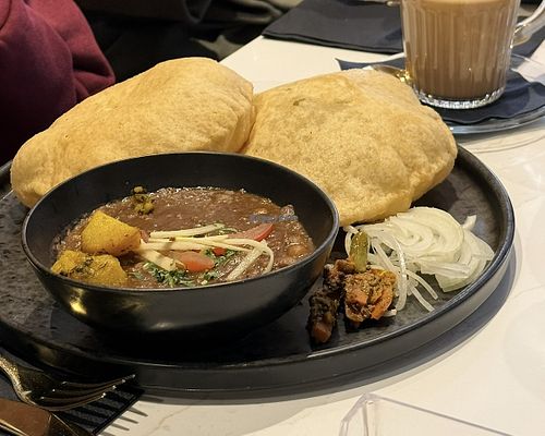 Sholay bhaturay   at Caraway Cafe - Finest Indian Vegan & Vegetarian Cuisine in Gerrards Cross