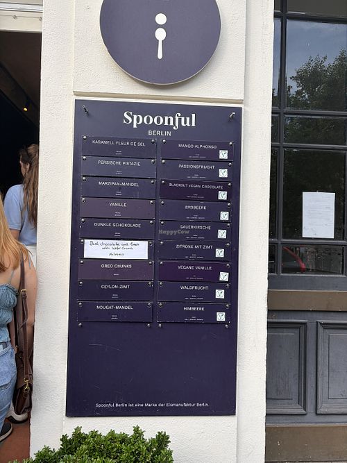 menu with labeled vegan options  at Spoonful in Berlin