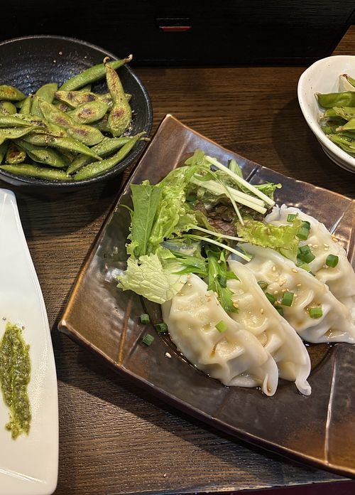 Vegan boiled dumplings   at Chao Chao Gyoza Ginza in Tokyo
