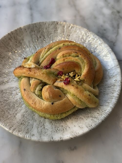 Pistachio bun  at Fazer Café Annankatu in Helsinki