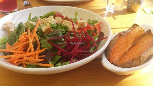 large spa salad and sweet potato at French Meadow Bakery & Cafe in St Paul