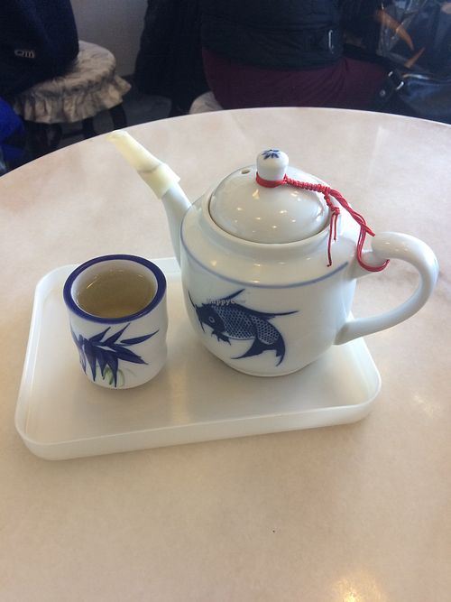 Jasmine tea at Nature Vegetarian Food in Lower Hutt