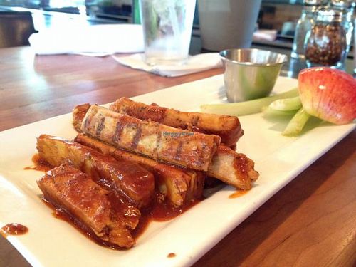 vegan chicken strips in 'Super Hot Chipotle' sauce at Picazzo's Healthy Italian Kitchen in Scottsdale