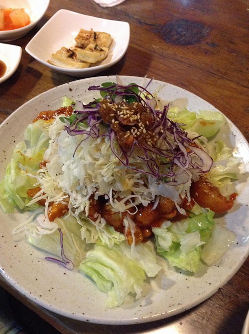 NEW dish! Forgot the name of it but it's supposed to be a chicken dish. at Dajeon Cafe in Busan