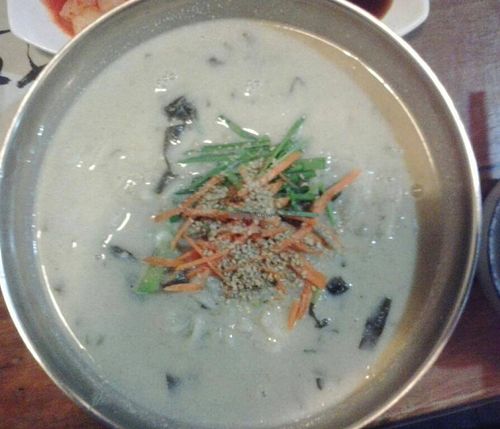 perilla seed soup at Dajeon Cafe in Busan
