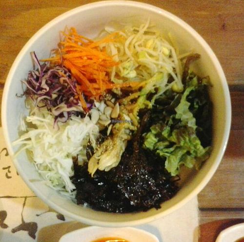 Mixed veges, mushrooms and rice at Dajeon Cafe in Busan