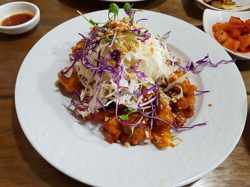 Vegan chicken at Dajeon Cafe in Busan