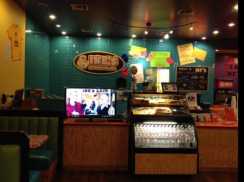 bottled water & a TV (That's Ike on the tele) at Ike's in Mesa