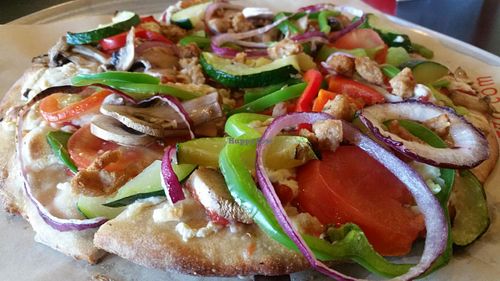 I vegan Berkeley with whole wheat crrust at zpizza in San Juan Capistrano