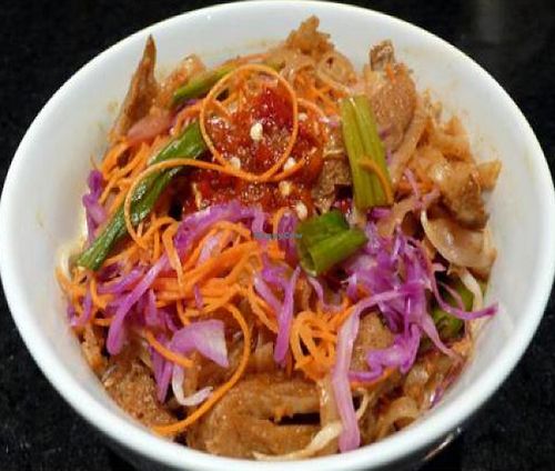 pad thai with seitan at Vegan Glory in Los Angeles