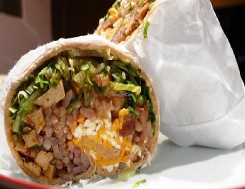 soy chicken burrito at Vegan Glory in Los Angeles
