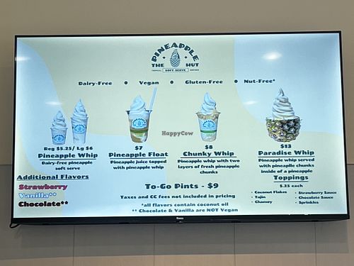 Menu  at The Pineapple Hut in Myrtle Beach