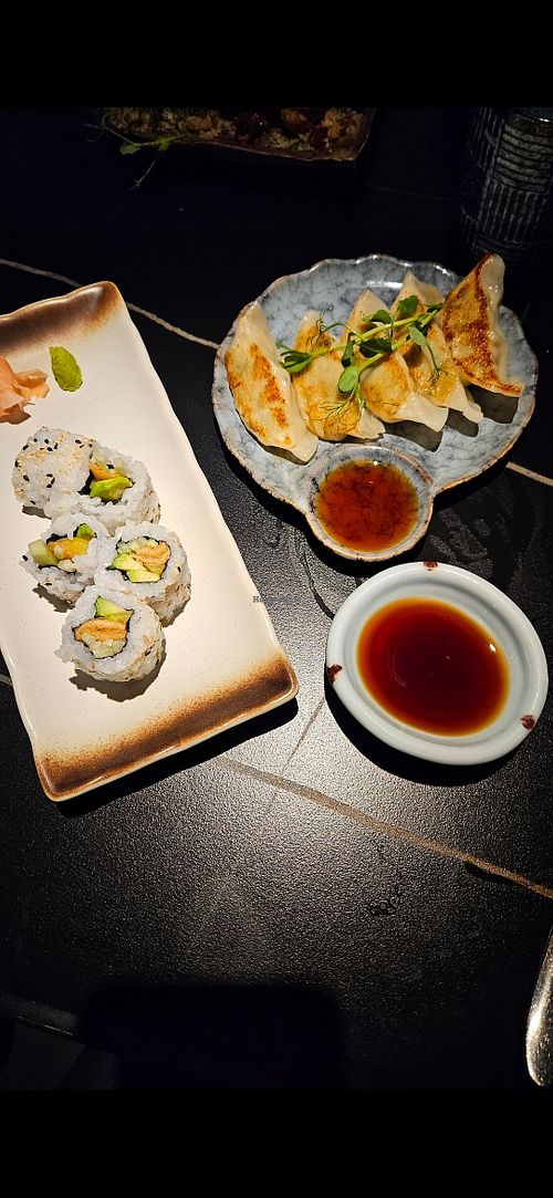 Vegetable gyoza, vegan garden rolls at Edo Asia in Southampton