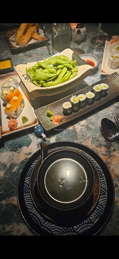 Avocado maki, edamame, summer roll sushi at Edo Asia in Southampton