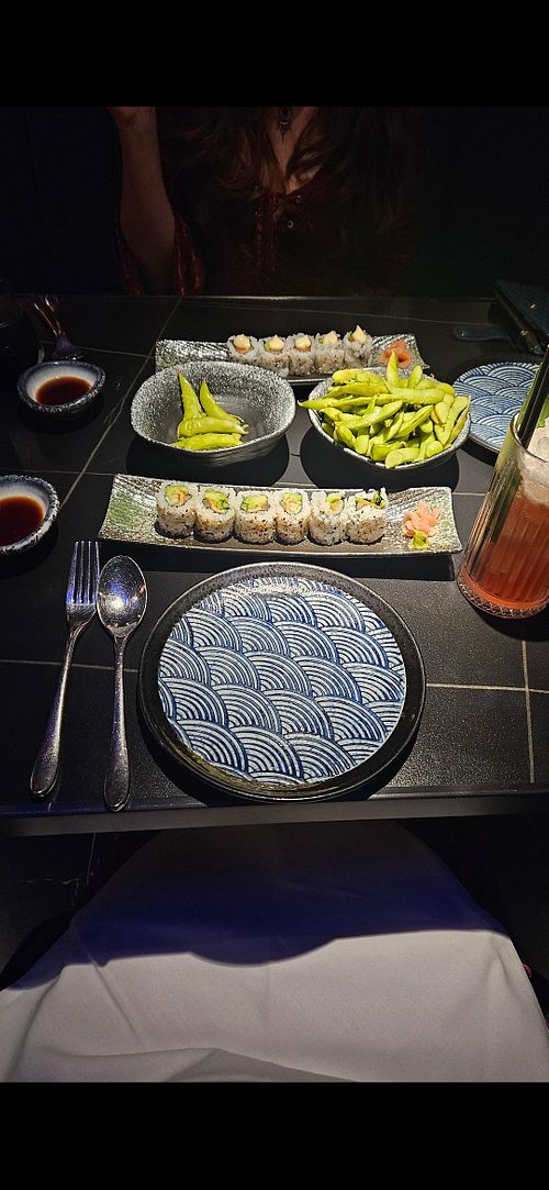 Edamame, vegan sushi at Edo Asia in Southampton