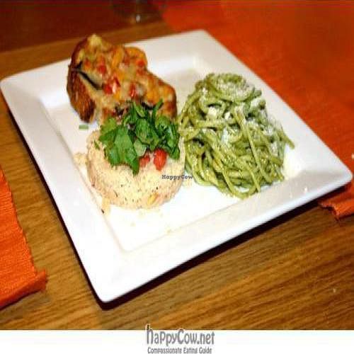 Pesto with Couscous and bruschetta  www.cheframa.com at Karyn's Cooked in Chicago