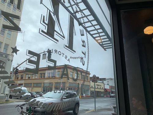 Front window  at Street 14 Coffee in Astoria