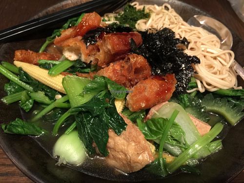 abundant, gluten-free, noodle soup at Vege Creek 蔬河 - Eslite DunNan in Taipei