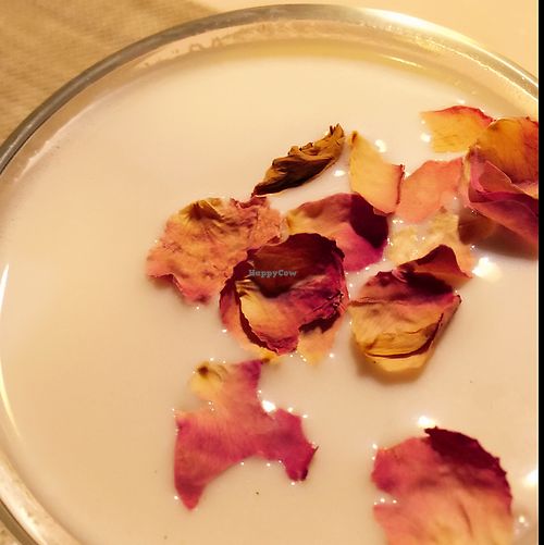 rose soymilk tea  at Soul R. Vegan Cafe in Taipei