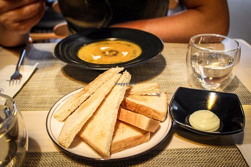 pumpkin soup at Soul R. Vegan Cafe in Taipei
